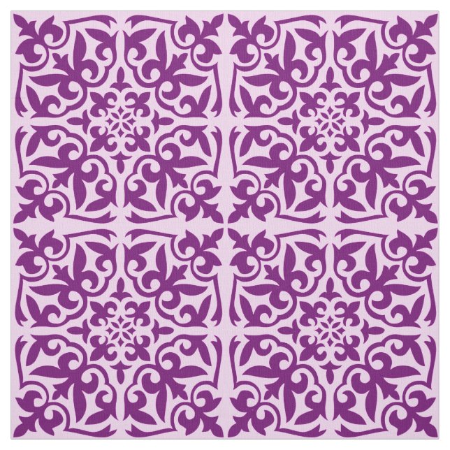 Tecido Azulejo marroquino - roxo e orquídea (Modelo)