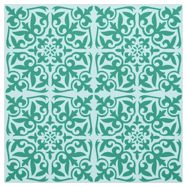 Tecido Azulejo marroquino - turquesa e aqua (Modelo)