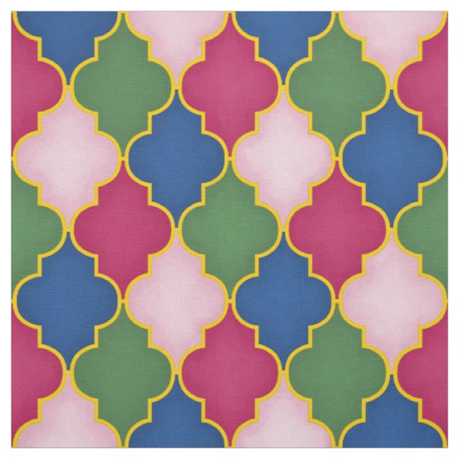 Tecido Azulejo rosa marroquino (grande escala) (Modelo)