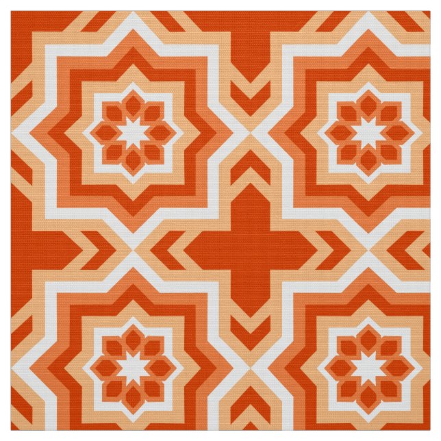 Tecido Azulejo, tanjerina e luz marroquinos - laranja (Modelo)