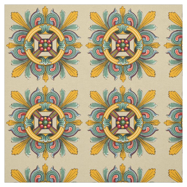 Tecido Azulejo vitoriano de cera de abelhas (Modelo)