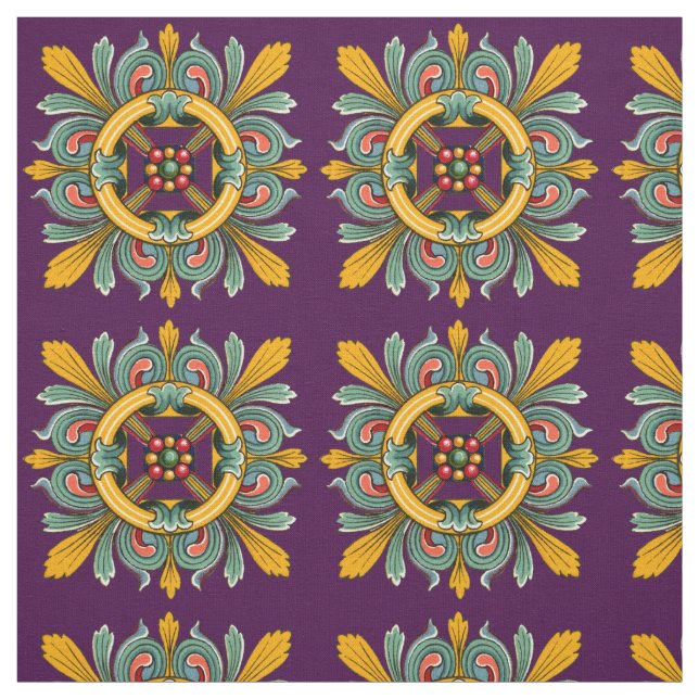 Tecido Azulejo vitoriano roxo (Modelo)