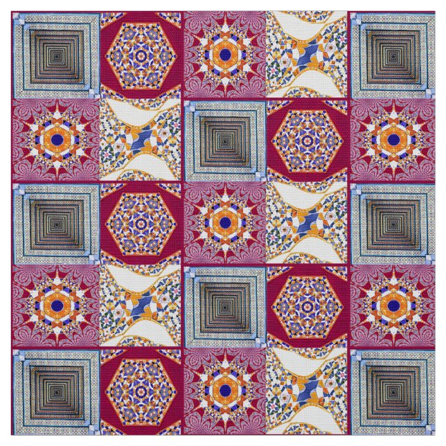 Tecido Azulejos com uma reviravolta moderna (Modelo)