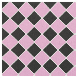 Tecido Azulejos cor-de-rosa e pretos do diamante dos anos
