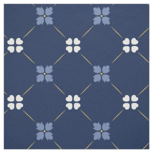 Tecido Azulejos do Mediterrâneo azul Padrão Floral