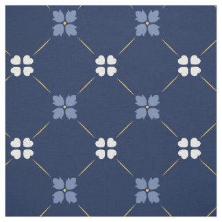 Tecido Azulejos do Mediterrâneo azul | Padrão Floral