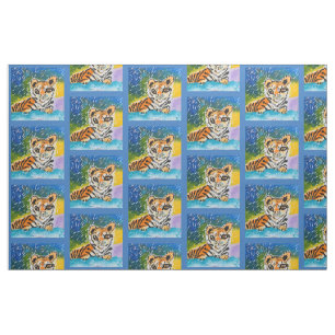 Tecido Baby Tiger "Art by Kids"