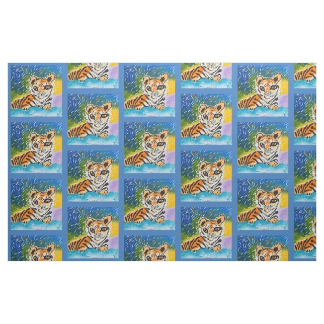 Tecido Baby Tiger "Art by Kids" (Fat Quarter)