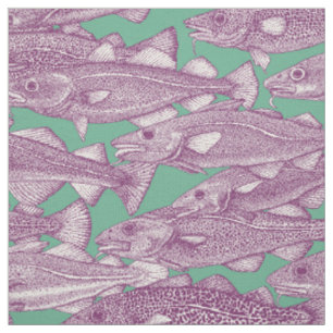 Tecido Bacalhau do Atlântico roxo hortelã