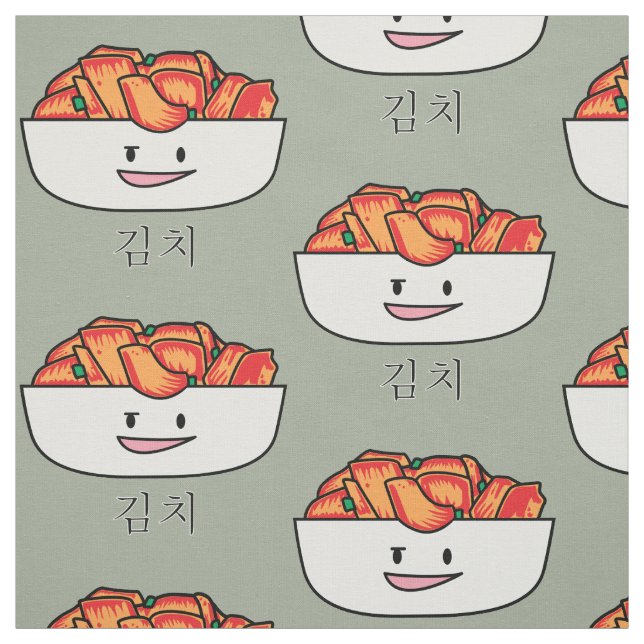 Tecido Bacia feliz de Kimchi Kimchee - design feliz dos (Modelo)