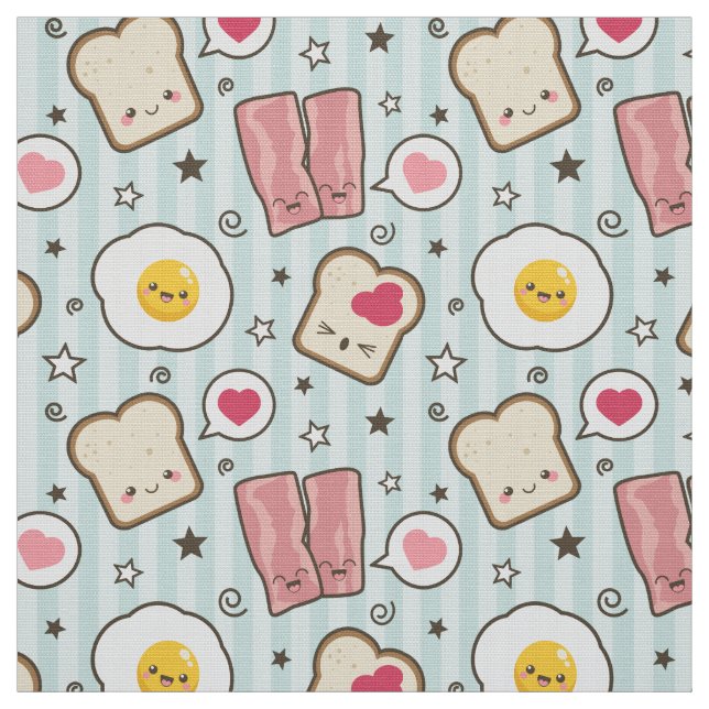 Tecido Bacon de Kawaii & sanduíche Deconstructed ovo (Modelo)