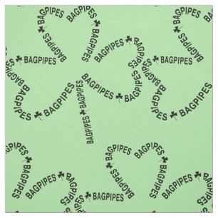 Tecido Bagpipe Text Shamrock