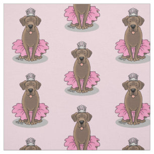 Tecido Balé bonito Chocolate Princesa Labrador