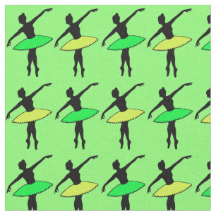 Tecido Balé Neon Yellow Green Ballerina Dancer