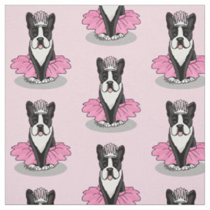Tecido Ballerina Balé Princesa Boston Terrier (preto)