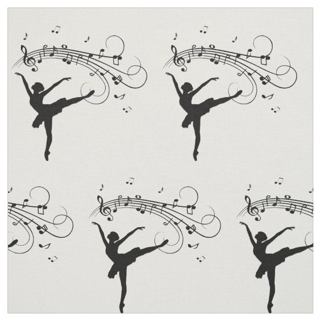 Tecido Ballerina Dancing with Music Notes (Modelo)