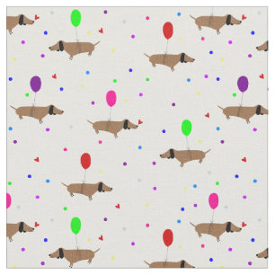 Tecido balões de dachshund com cães engraçados