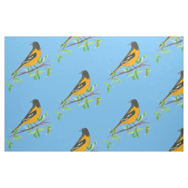 Tecido Baltimore Oriole Bird Blue (Fat Quarter)