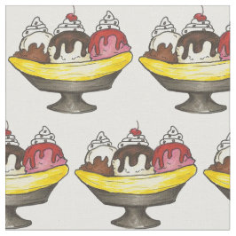 Tecido Banana Sundae Foodie Soda Fountain