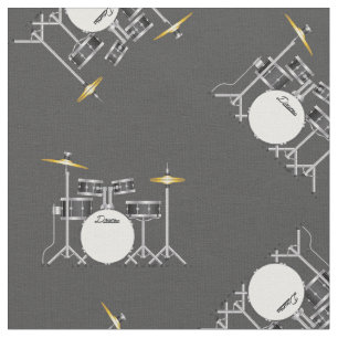 Tecido Banda Conjunto de Tambor Musical Room Decor Cinza