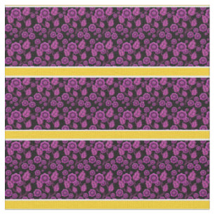 Tecido Banda floral/branca cor-de-rosa - preto/escolhido