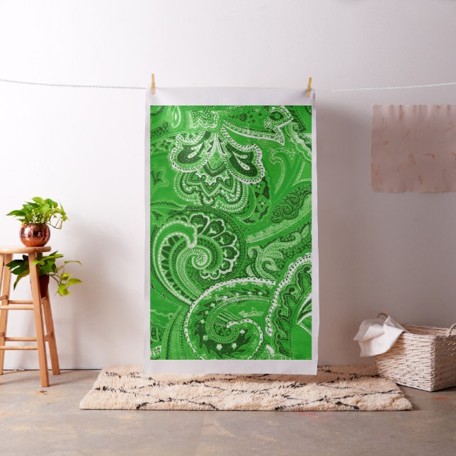 Tecido Bandanna/Bandana retros verdes de Paisley (In Situ)