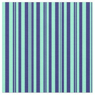 Tecido Bandas coloridas azuis e aquamarinas de meia-noite