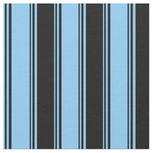 Tecido Bandas de cor azul e preta do céu claro