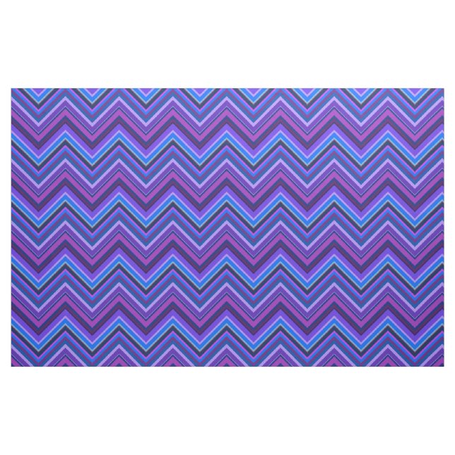 Tecido Bandas de ziguezague azuis e roxas (Fat Quarter)