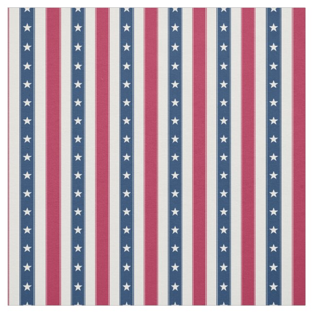 Tecido Bandas Patrióticas com Estrelas (vertical de peque (Modelo)