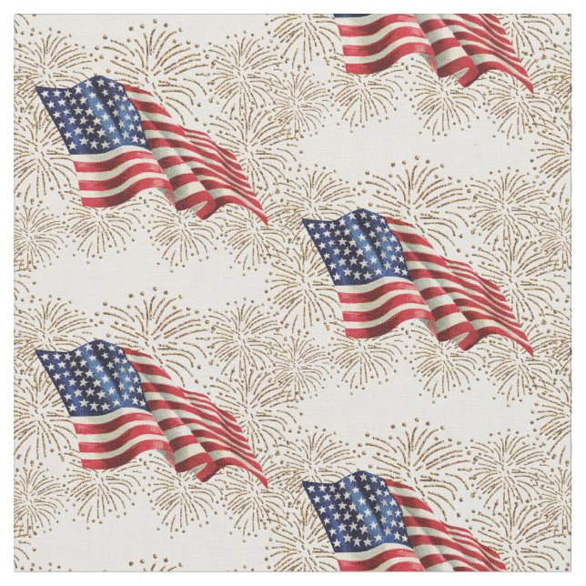 Tecido Bandeira americana do vintage com os (Detalhe)