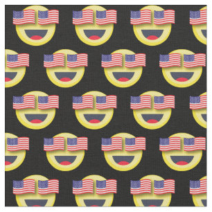 Tecido Bandeira Americana Feliz Face Patriótica 4 de Julh