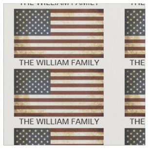 Tecido bandeira americana Nome da família personalizada 