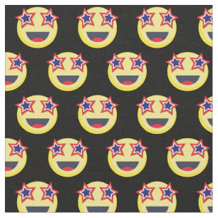 Tecido Bandeira Americana Patriótica Face Feliz 4 de Julh