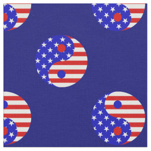 Tecido bandeira americana patriótica yin yang, estrelas s