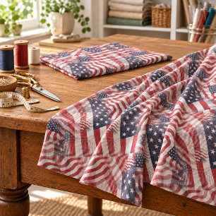 Tecido Bandeira Americana Vermelha Branca Azul Listras Es