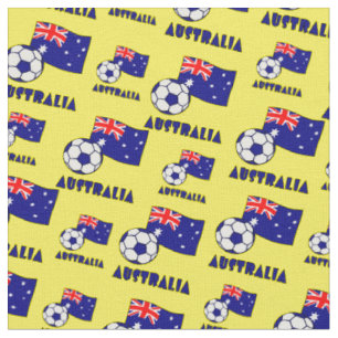 Tecido Bandeira Bola de Futebol Azul Austrália Fundo Amar