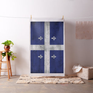 Tecido Bandeira da Quebeque estilo grunge corrmoído