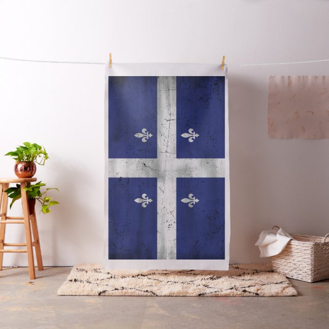 Tecido Bandeira da Quebeque estilo grunge corrmoído (In Situ)