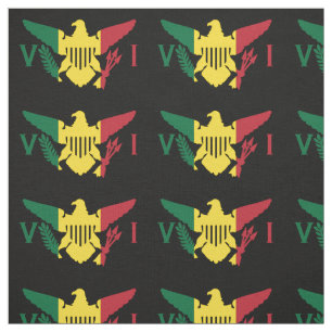 Tecido Bandeira das Ilhas Virgens Americanas, rasta, Verd