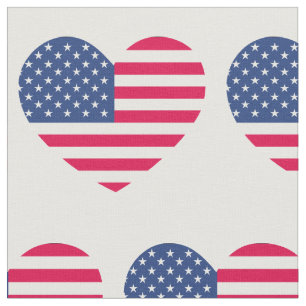 Tecido Bandeira do American Flag Heart Patriotic USA Bann