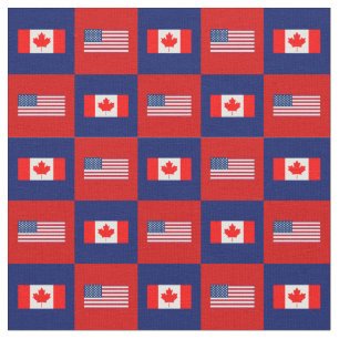 Tecido Bandeira dos Estados Unidos, Canadá, azul e vermel
