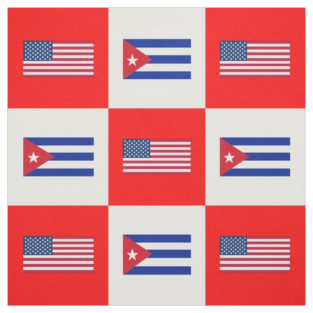 Tecido Bandeira dos Estados Unidos, Cuba Flag em Branco e (Modelo)