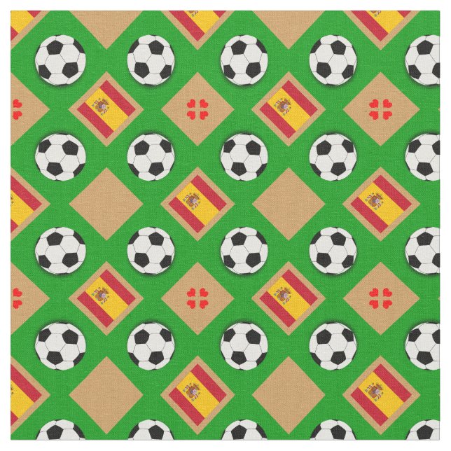 Tecido Bandeira e futebol espanhol/Espanha (Detalhe)