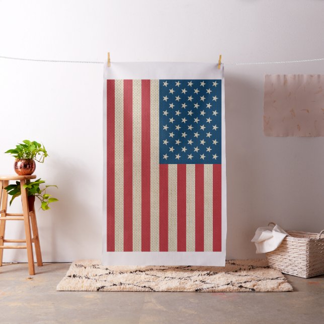 Tecido bandeira faux burlap dos EUA (In Situ)