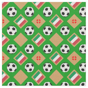 Tecido Bandeira italiana e bola de futebol / Itália