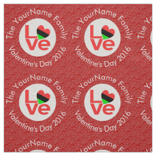 Tecido Bandeira Personalizada de Amor com Letras Vermelha