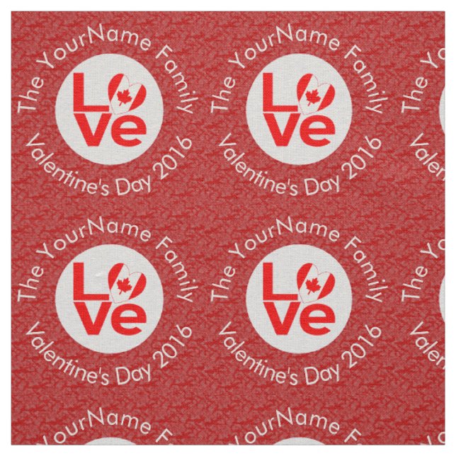 Tecido Bandeira Personalizada LOVE Vermelho Canadense (Modelo)
