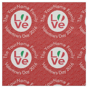 Tecido Bandeira Personalizada Vermelha AMOR Itália