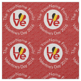 Tecido Bandeira Vermelha do Amor Personalizada da Bélgica